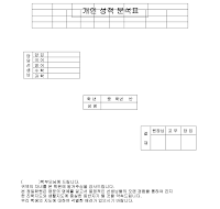 개인성적분석표 개인성적분석표
